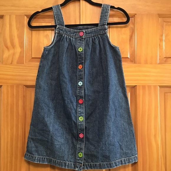 Gymboree Other - Gymboree Denim Jumper with Rainbow Buttons